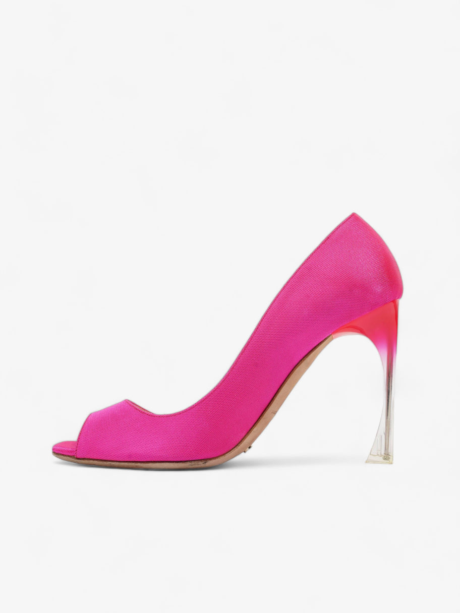 Christian Dior Heels 100 Pink Canvas EU 40 UK 7 Image 3