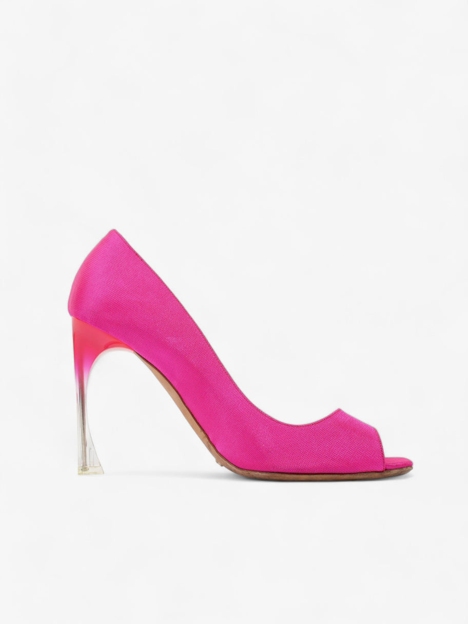 Christian Dior Heels 100 Pink Canvas EU 40 UK 7 Image 5