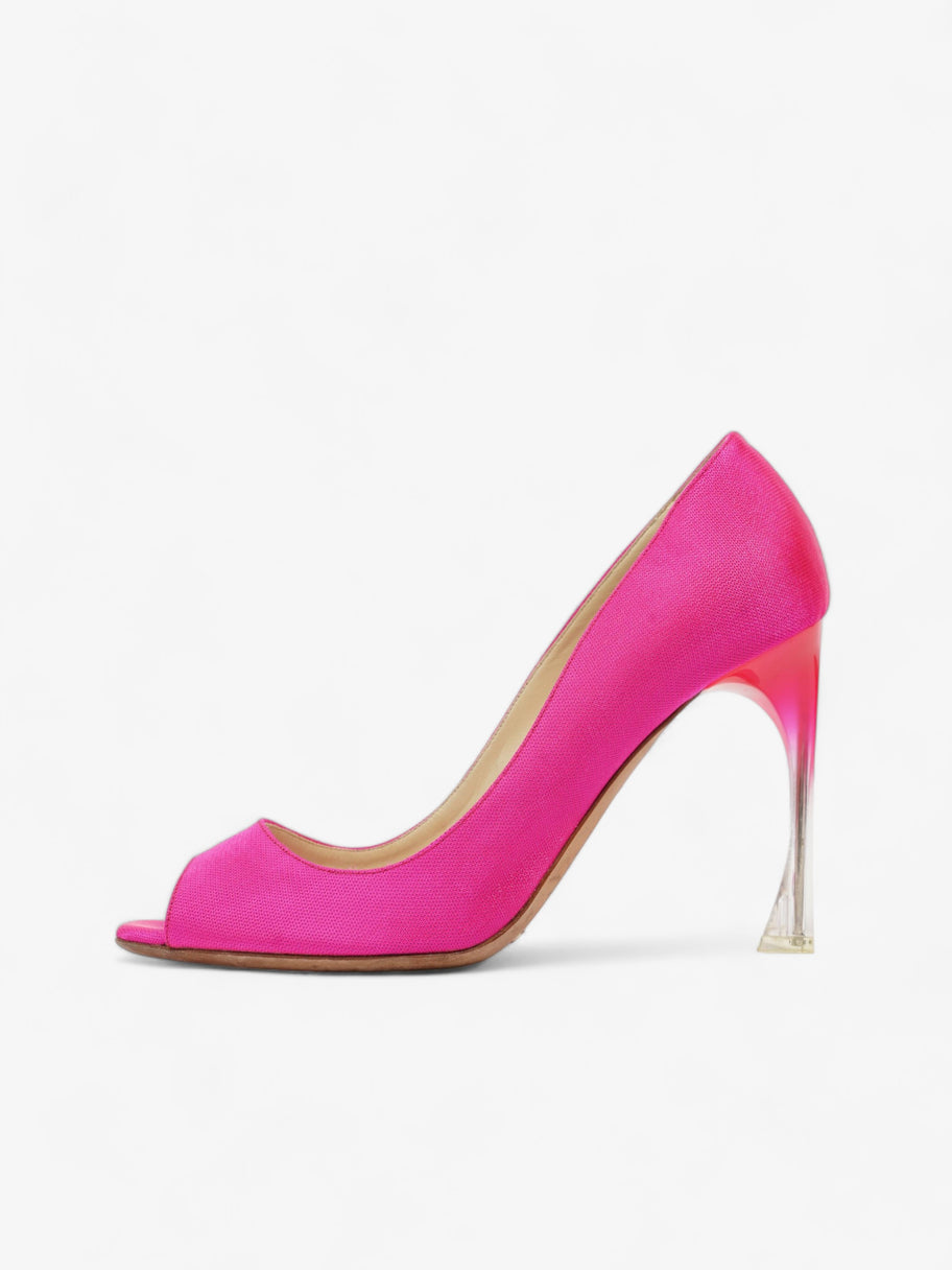 Christian Dior Heels 100 Pink Canvas EU 40 UK 7 Image 6