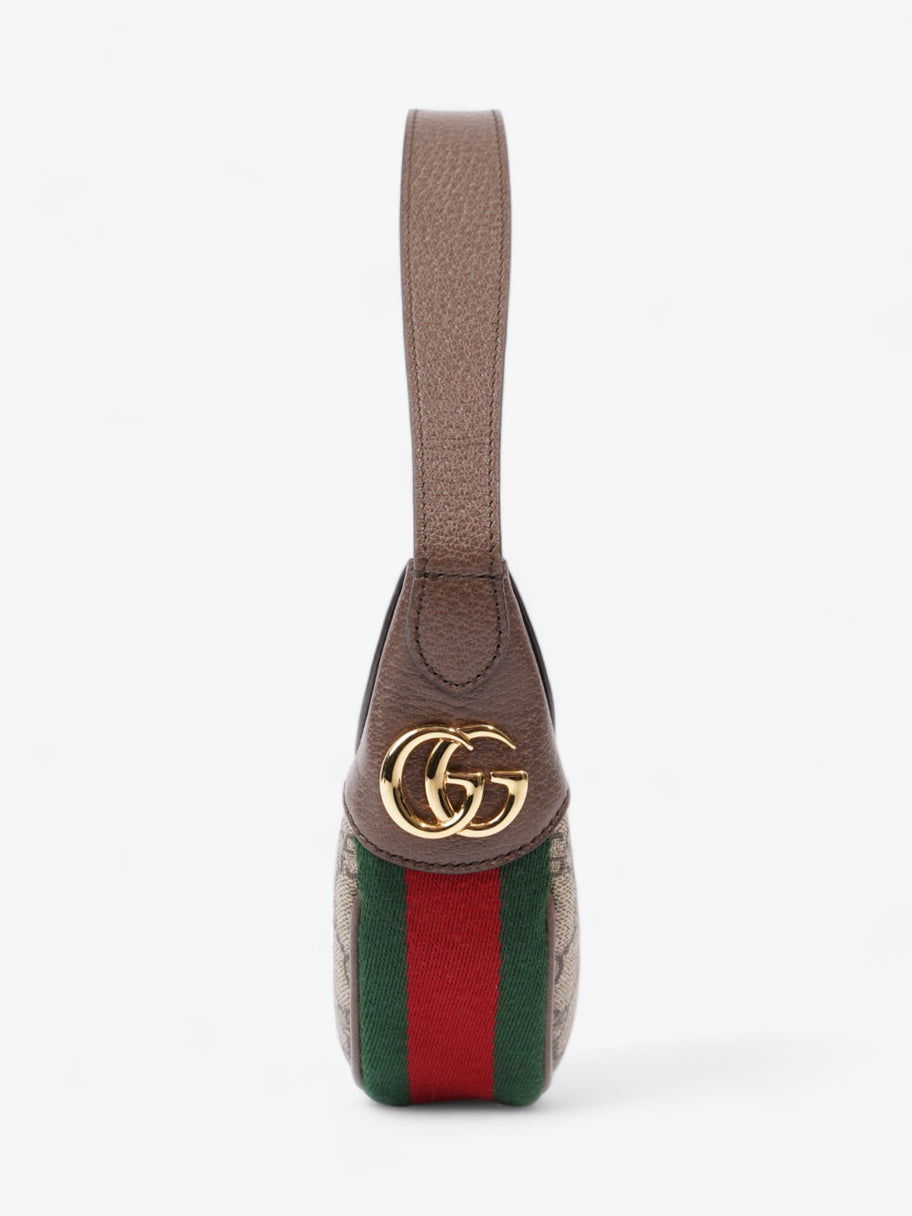 Gucci Ophidia GG Mini Beige And Ebony GG Supreme / Green And Red Web Coated Canvas Image 5