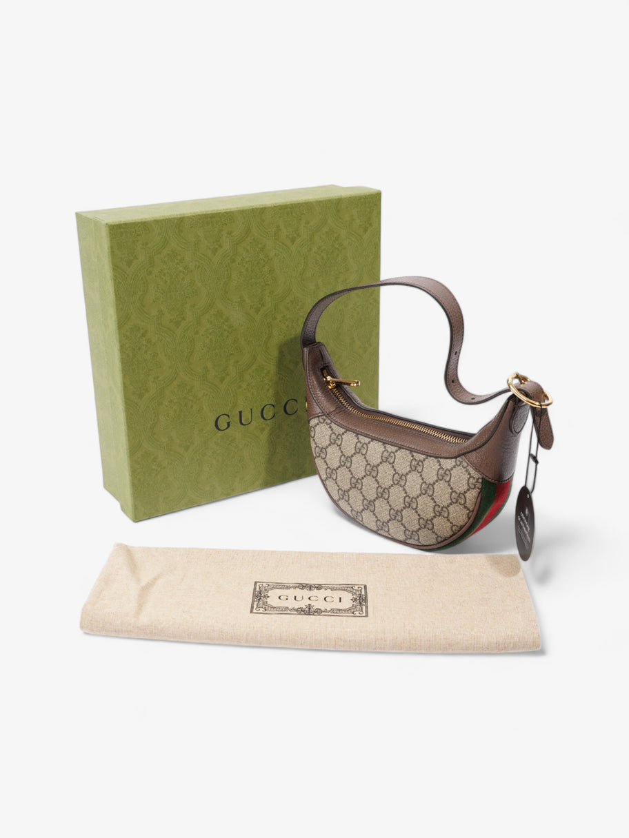 Gucci Ophidia GG Mini Beige And Ebony GG Supreme / Green And Red Web Coated Canvas Image 10