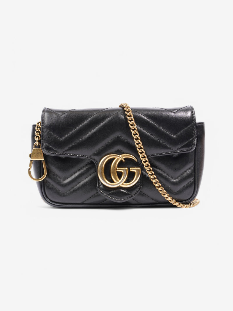  Gucci Marmont Flap Black Leather Mini