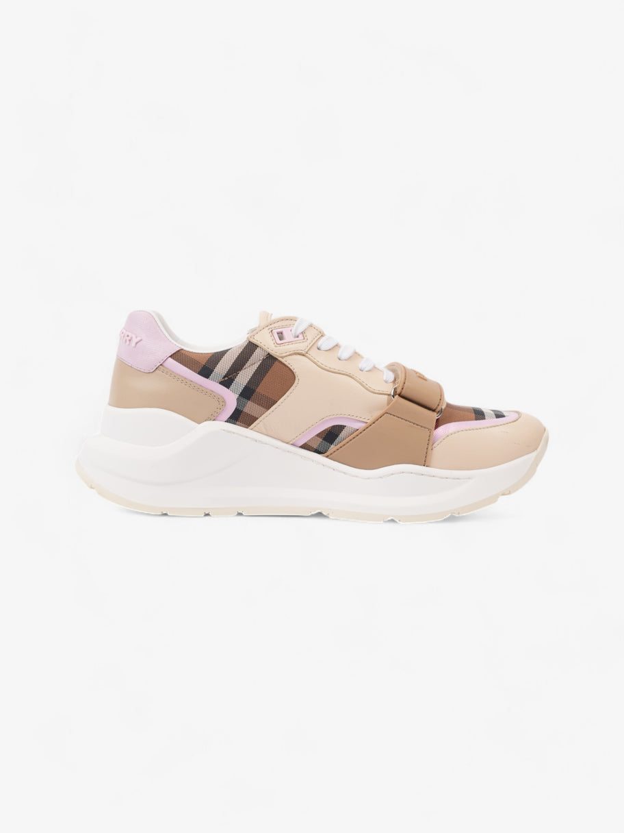 Burberry Ramsey Sneakers Beige  / Pink / Brown Canvas EU 40 UK 7 Image 4