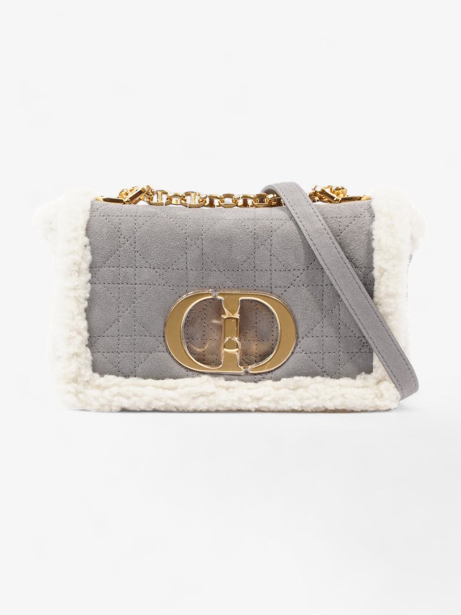 Christian Dior Small Caro Grey / Cream Shearling Image 1