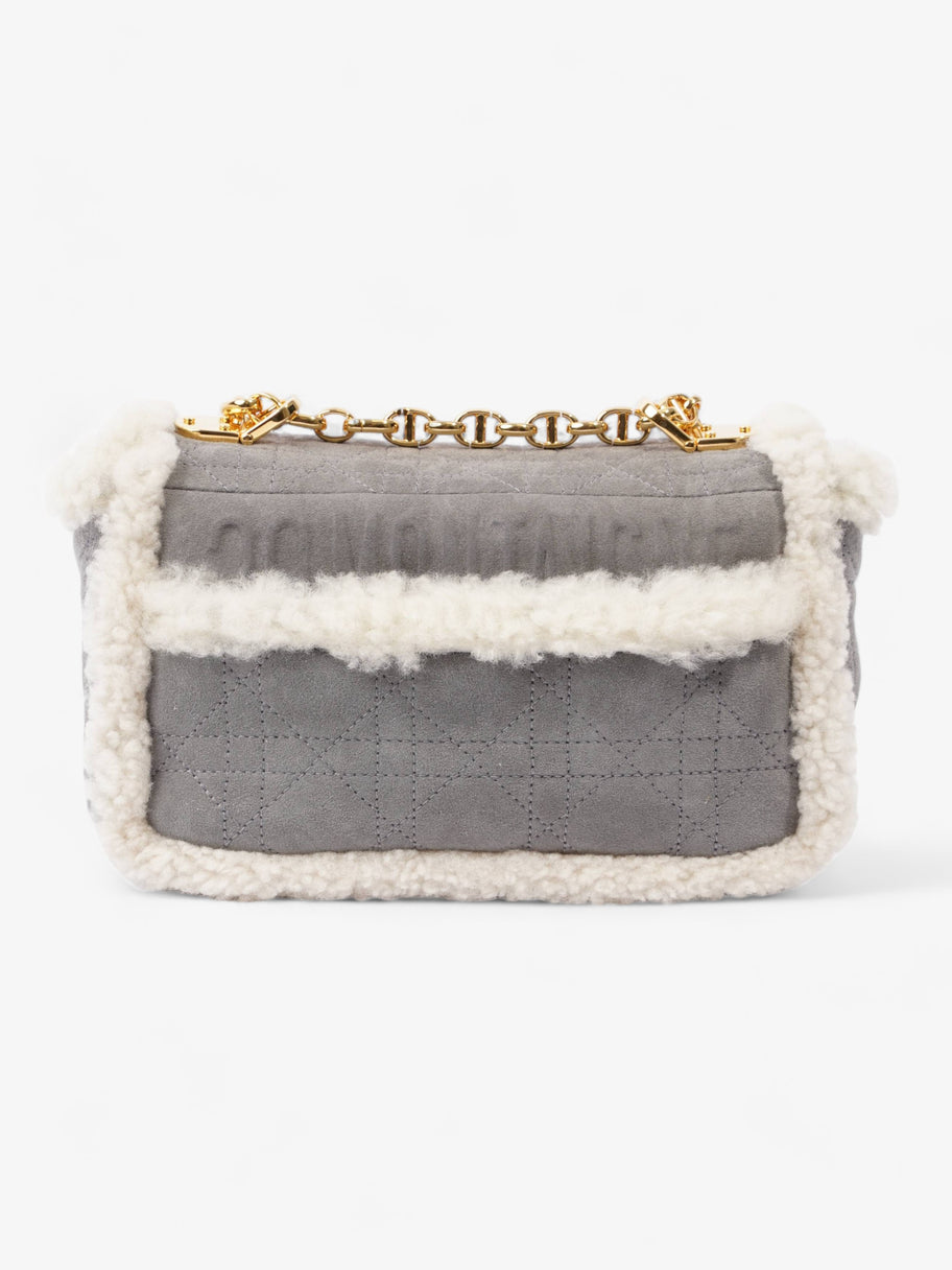 Christian Dior Small Caro Grey / Cream Shearling Image 5