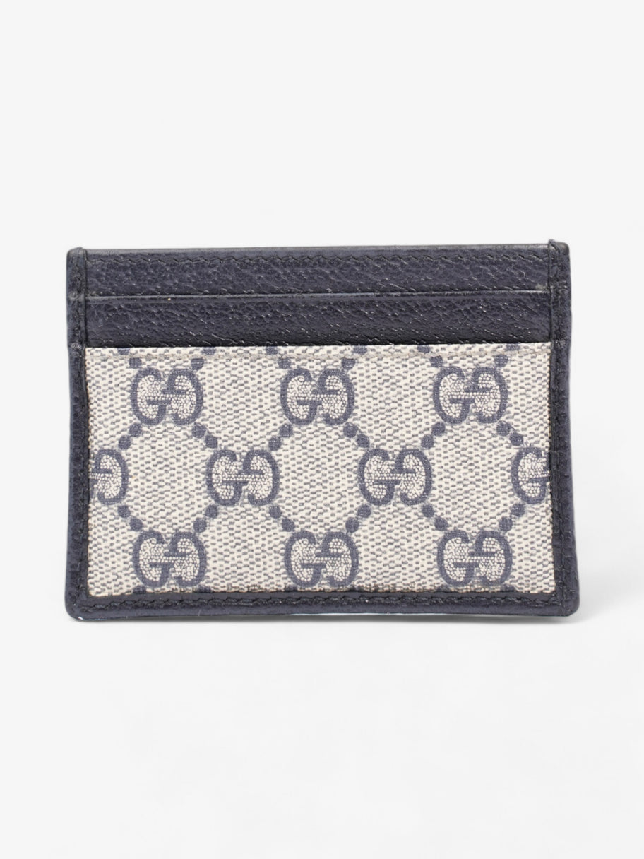 Gucci Card Holder Beige And Navy GG Supreme Coated Canvas Image 2