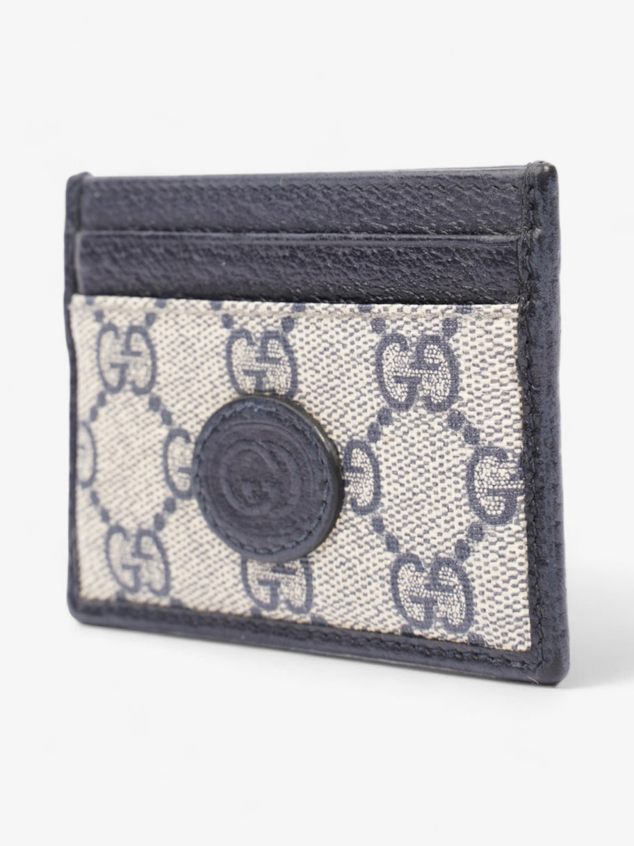 Gucci Card Holder Beige And Navy GG Supreme Coated Canvas Image 3