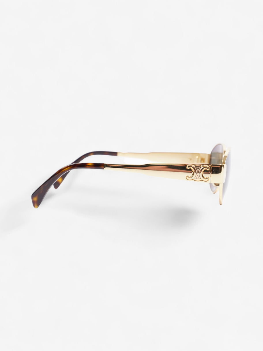 Celine Triomphe Sunglasses Gold Acetate 135mm Image 4