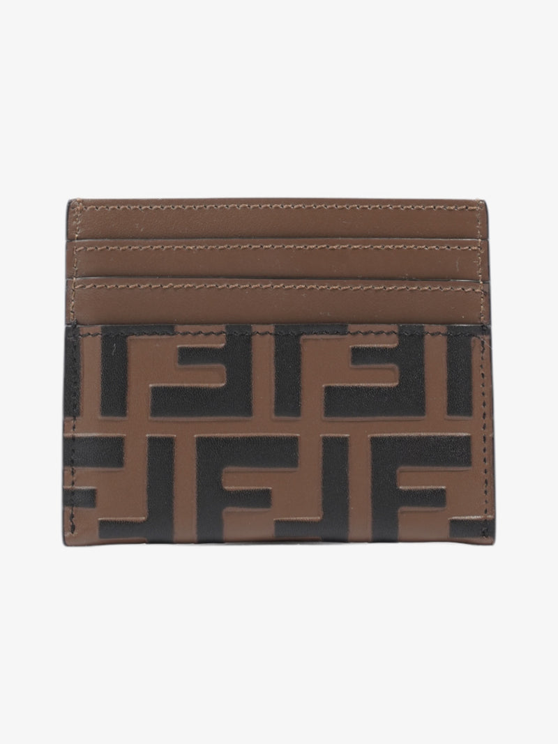  Fendi FF Card Holder Brown / Black Leather