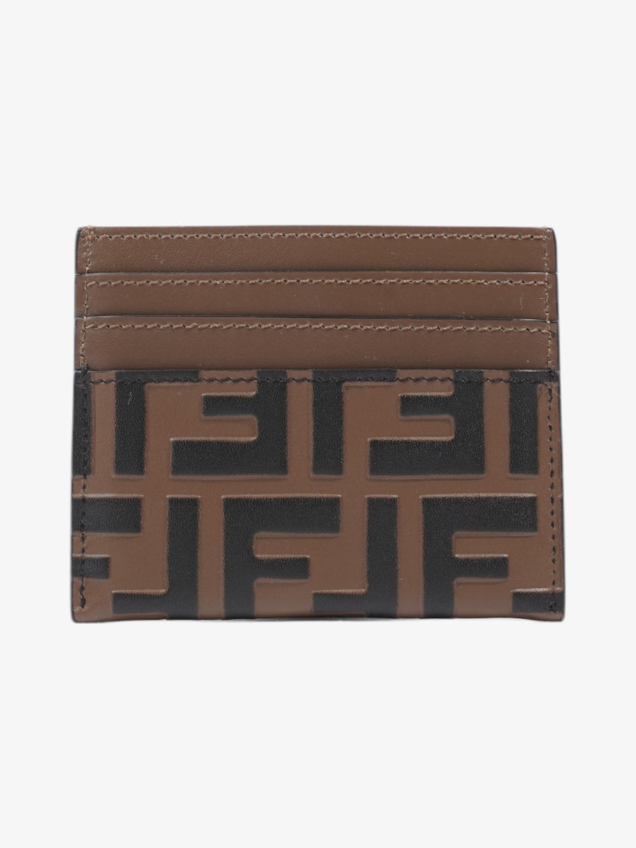 Fendi FF Card Holder Brown / Black Leather Image 2