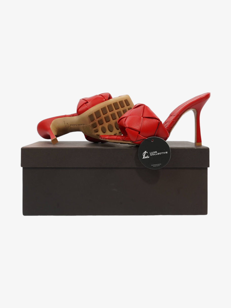 Bottega Veneta High Sandals 90 Red Leather EU 37.5 UK 4.5 Image 11