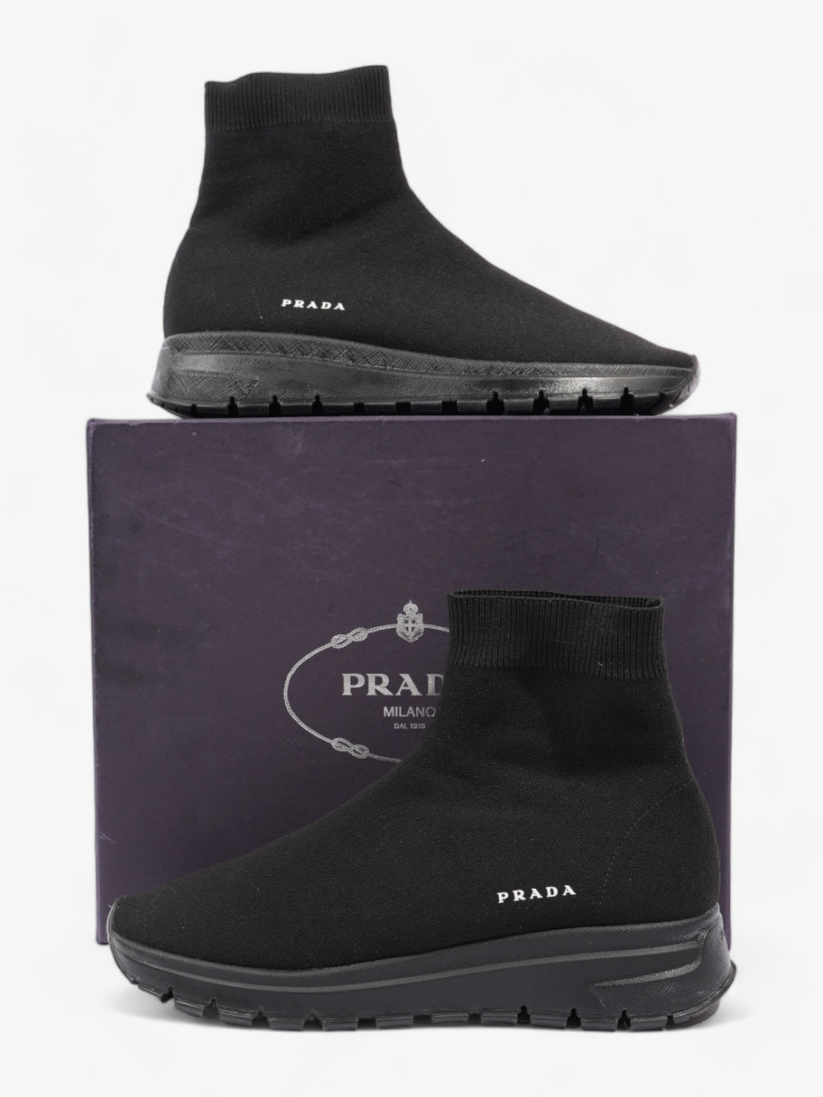 Prada High Top Sock Sneakers Black Cotton EU 39 UK 6 Image 10