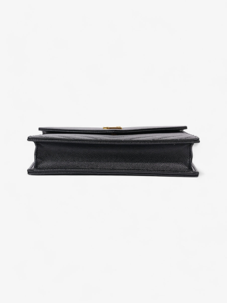 Saint Laurent Cassandre Chain Wallet Black Calfskin Leather Image 6