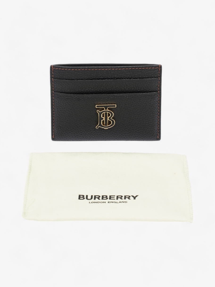 Burberry TB Card Case Black / Gold Grained Leather Image 6