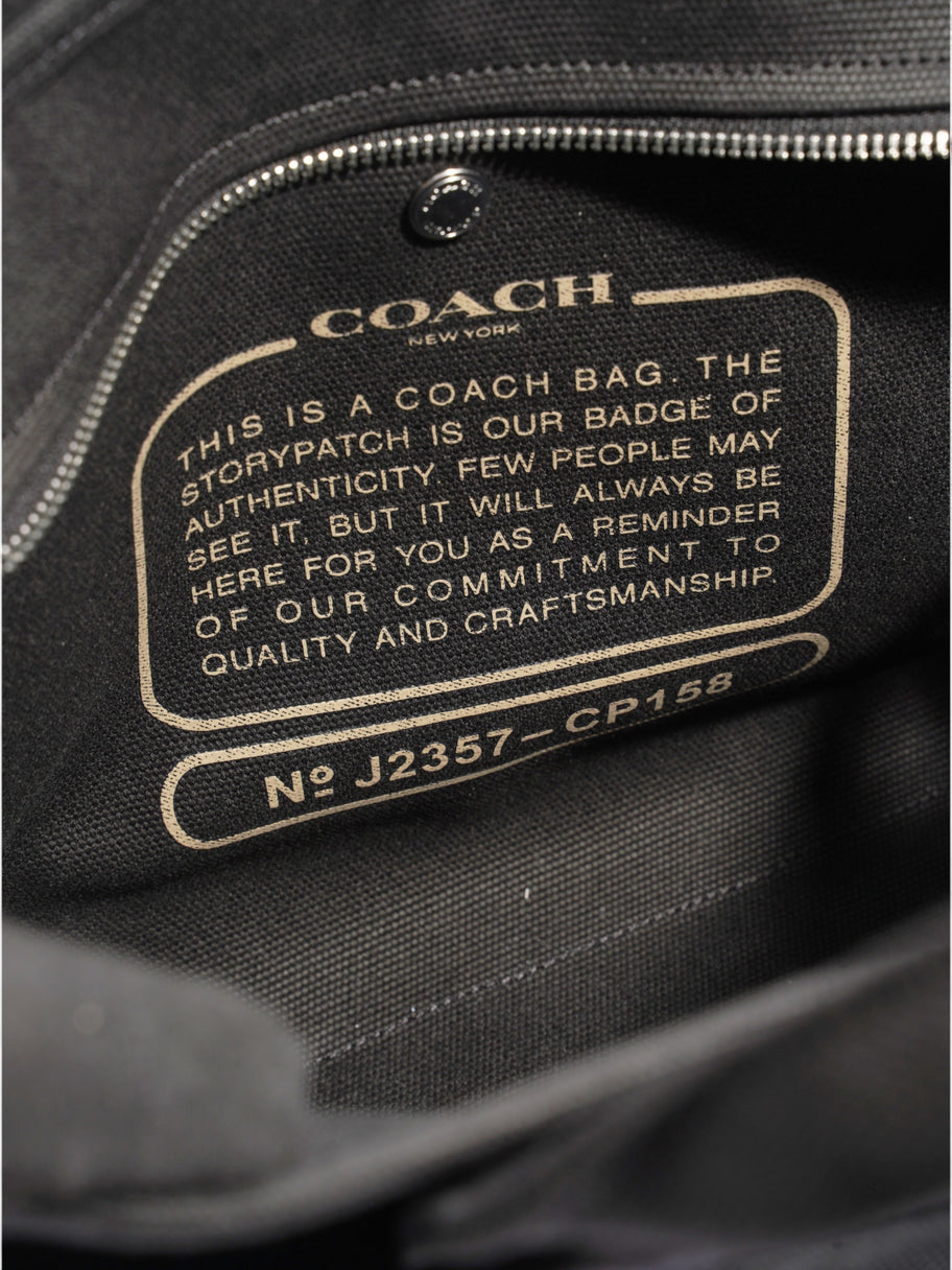 Coach Cargo Tote Black Canvas Medium Image 8