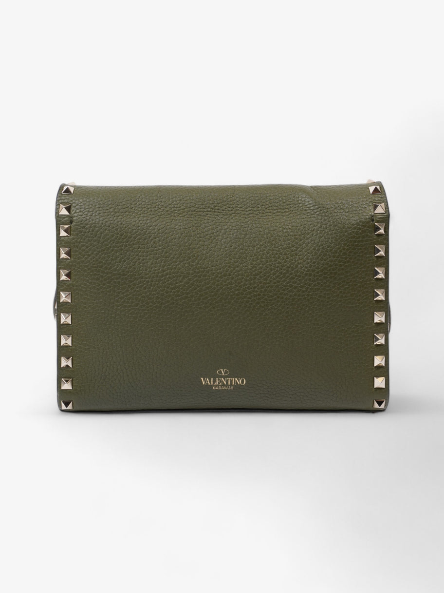 Valentino Rockstud Flap Khaki Leather Image 4