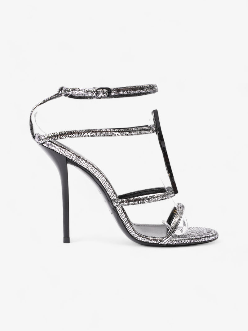  Cassandra Sandals 110 Silver / Black Leather EU 38.5 UK 5.5