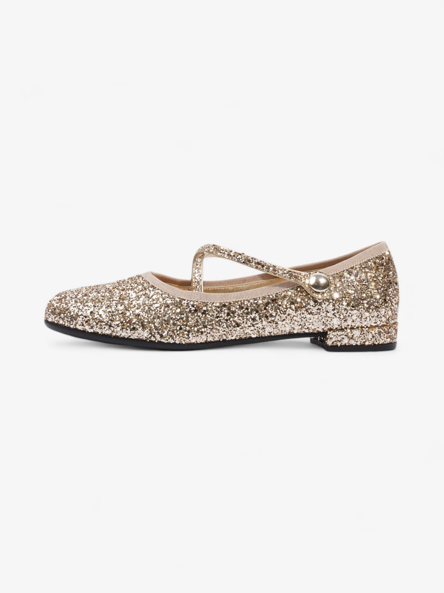 Miu Miu Cross Over Ballet Flats Gold Glitter EU 39.5 UK 6.5 Image 5