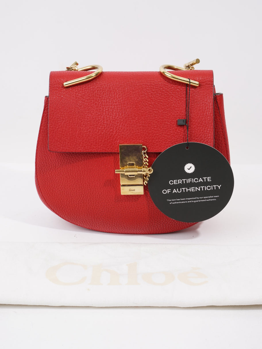 Chloe Drew Bag Red Calfskin Leather Small Image 10