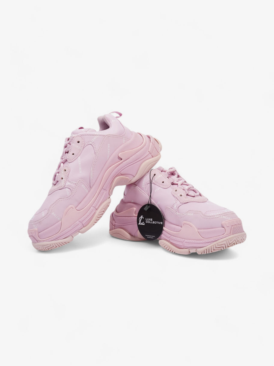 Balenciaga Triple S Pink / White Logo All Over EU 39 UK 6 Image 10