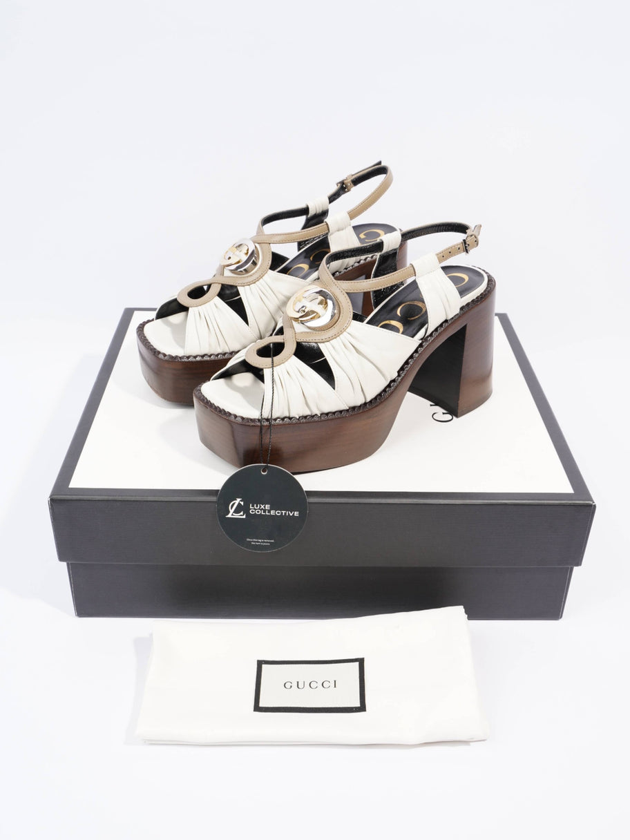 Gucci Charlotte Sandals 95 Dusty White Fabric EU 36.5 UK 3.5 Image 8