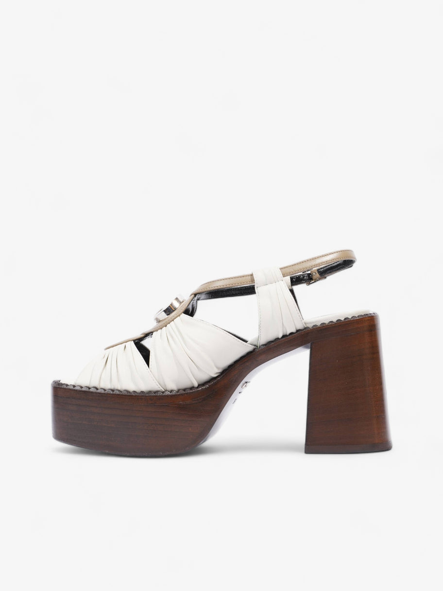 Gucci Charlotte Sandals 95 Dusty White Fabric EU 36.5 UK 3.5 Image 3