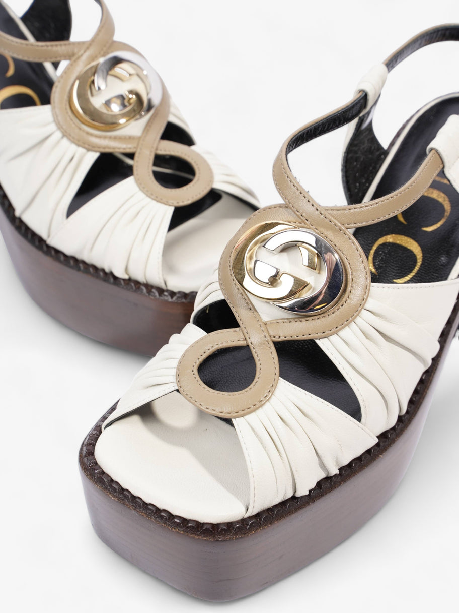 Gucci Charlotte Sandals 95 Dusty White Fabric EU 36.5 UK 3.5 Image 7