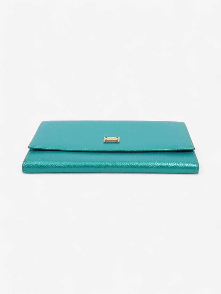 Dolce and Gabbana Wallet On Chain Metallic Green Leather Image 6