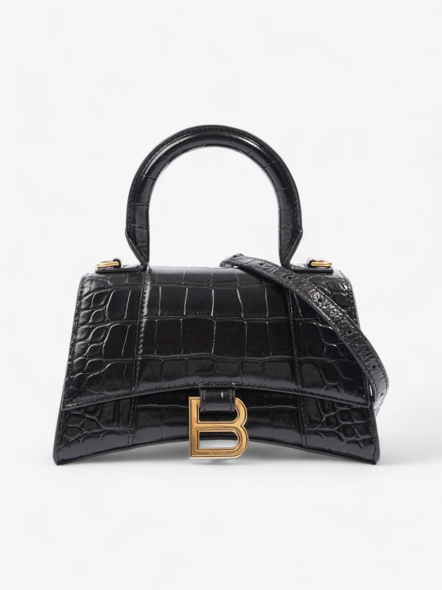 Hourglass XS Crocodile Black Leather Image 1