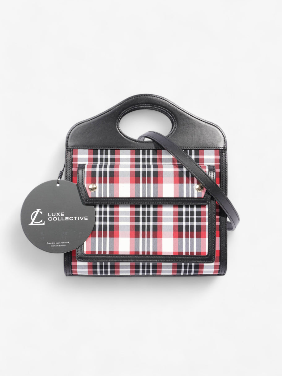 Burberry Mini Pocket Red And Black Check Leather Image 10