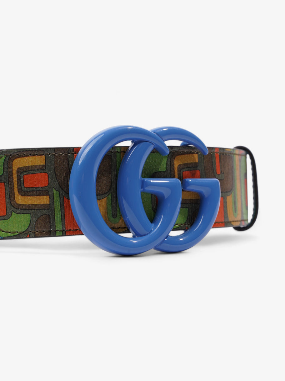 Gucci Memorable Buckle Belt Blue / Multicoloured Leather 80cm / 32