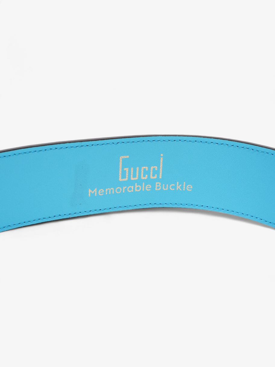 Gucci Memorable Buckle Belt Blue / Multicoloured Leather 80cm / 32