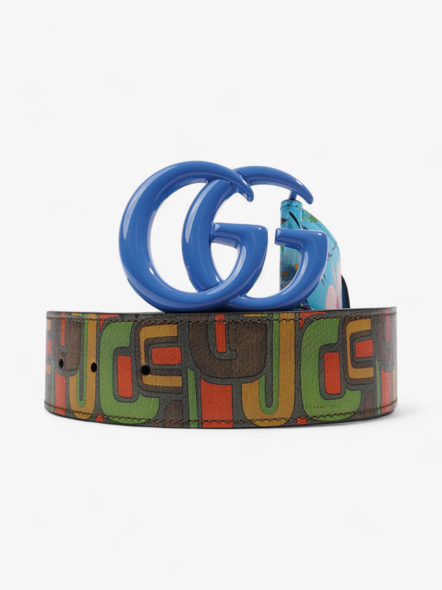 Gucci Memorable Buckle Belt Blue / Multicoloured Leather 80cm / 32