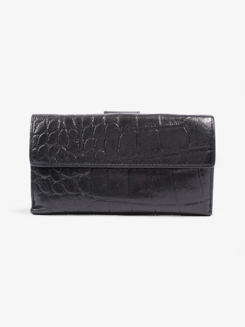  Mulberry Congo Wallet Black Embossed Leather