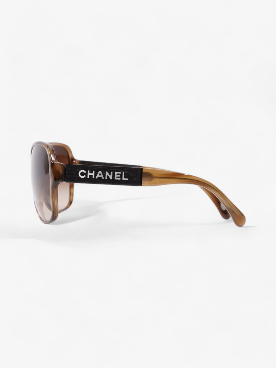 Chanel Round Sunglasses Brown Acetate 135mm Image 2