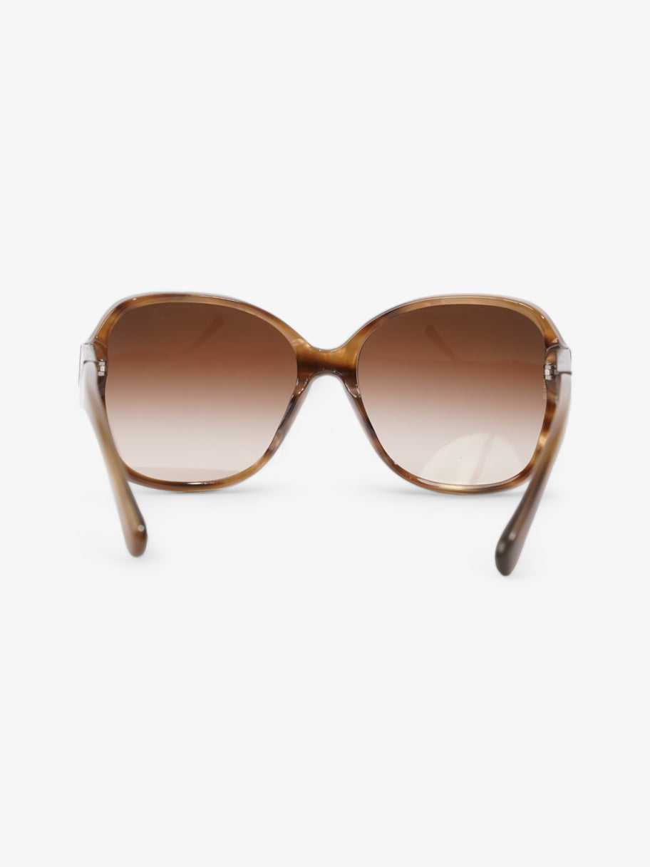 Chanel Round Sunglasses Brown Acetate 135mm Image 4