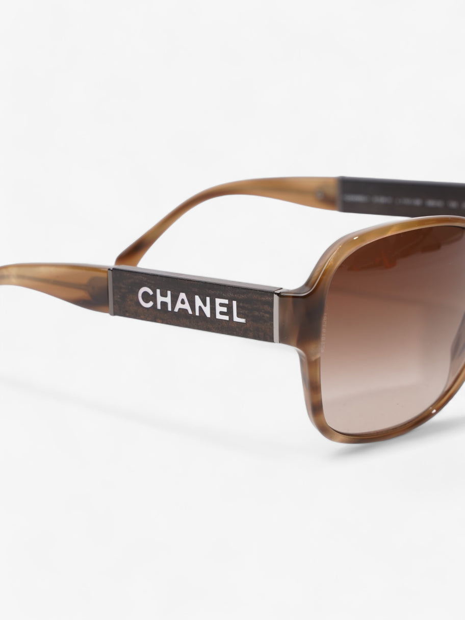 Chanel Round Sunglasses Brown Acetate 135mm Image 5