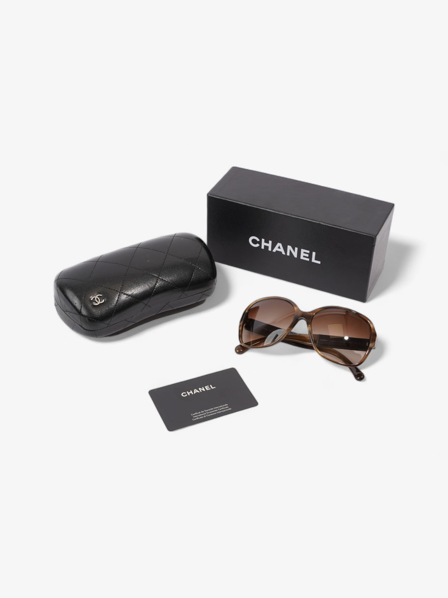 Chanel Round Sunglasses Brown Acetate 135mm Image 8