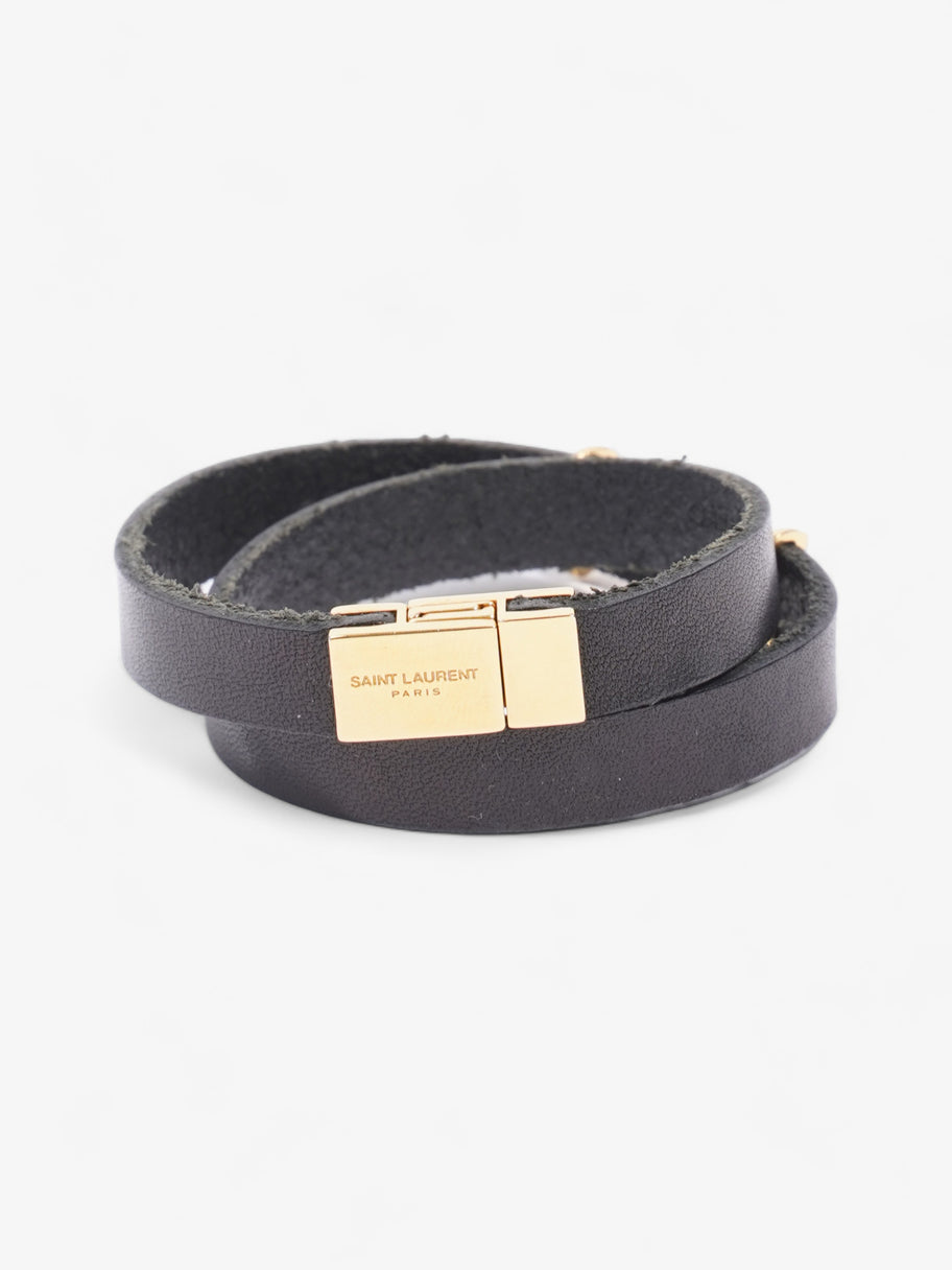 Cassandre Double Wrap Bracelet Black Leather M Image 1