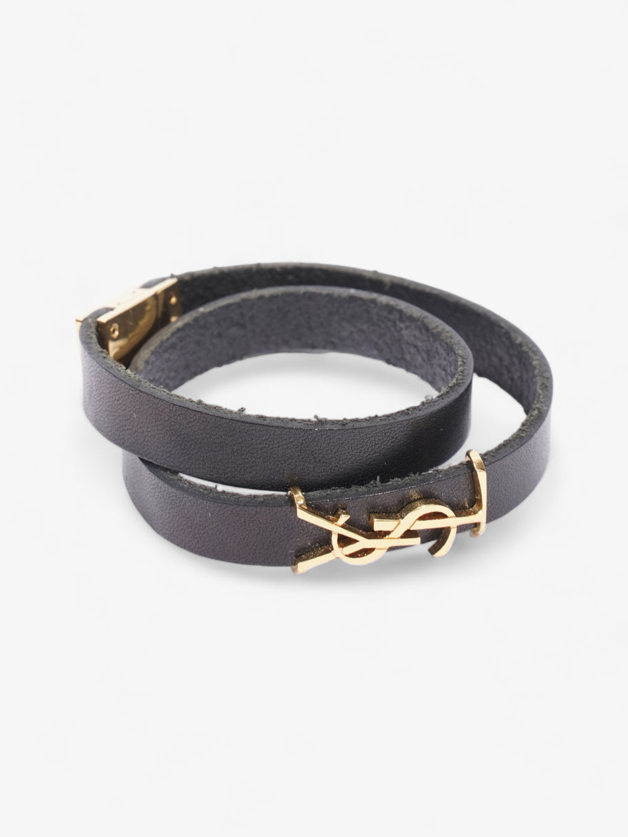 Cassandre Double Wrap Bracelet Black Leather M Image 2