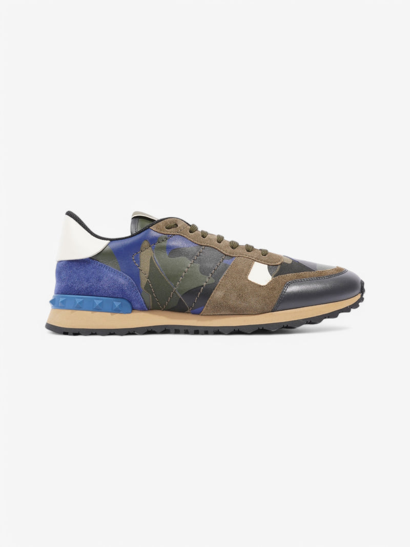  Valentino Rockrunner Sneakers Khaki / Blue / White Suede EU 43 UK 9