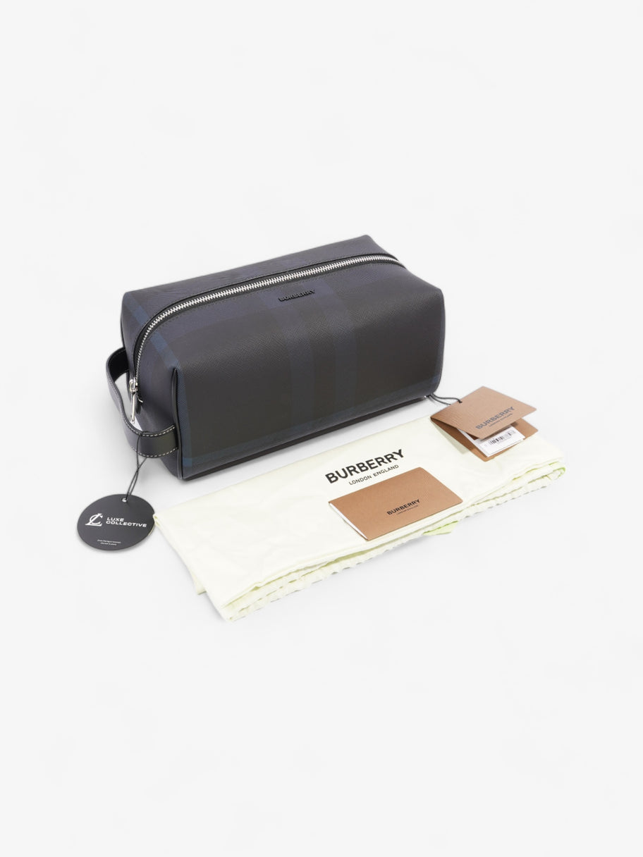 Burberry Wash Bag Dark Charcoal Blue  Coated Canvas Image 8