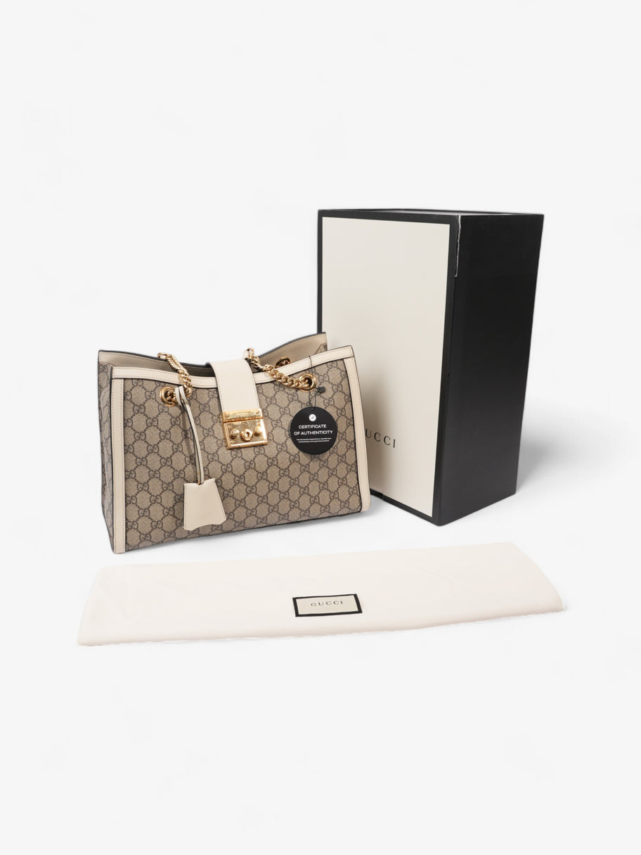 Gucci Padlock Beige And Ebony GG Supreme / Cream Coated Canvas Small Image 9