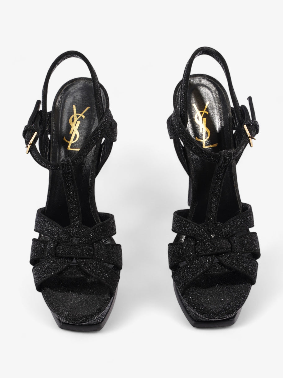 Saint Laurent Tribute Sandal 105 Black Glitter EU 40 UK 7 Image 4