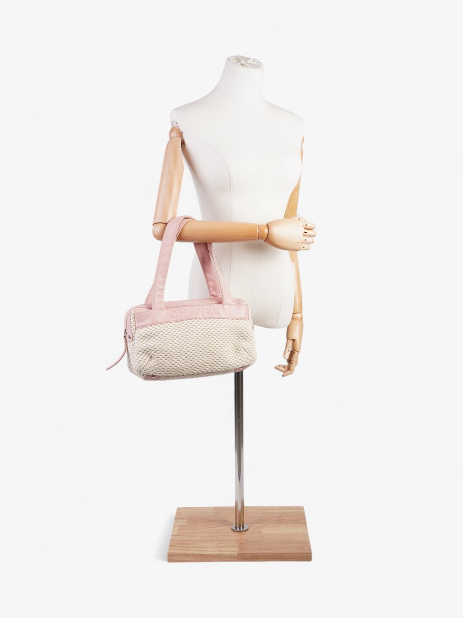 Chanel LAX Bowler Bag Pink / Natural Fabric Image 2