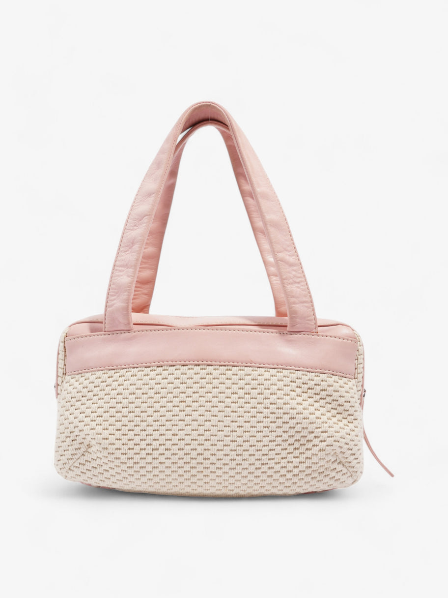 Chanel LAX Bowler Bag Pink / Natural Fabric Image 4