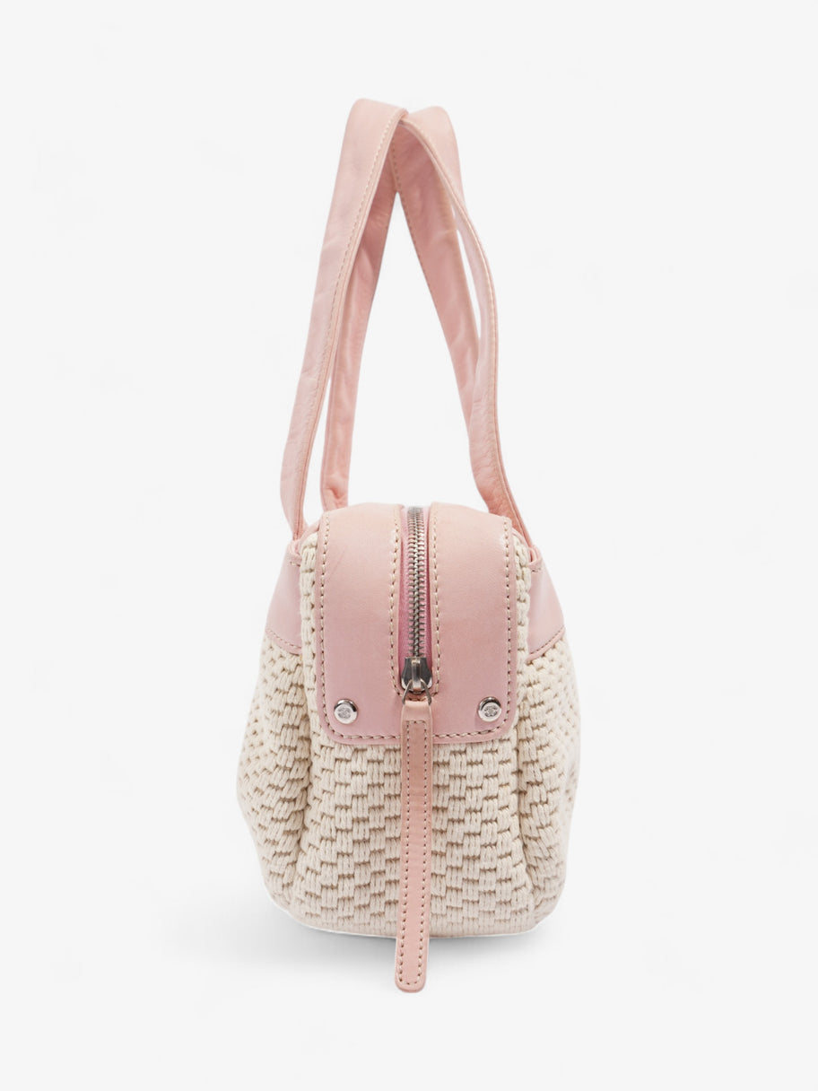 Chanel LAX Bowler Bag Pink / Natural Fabric Image 5