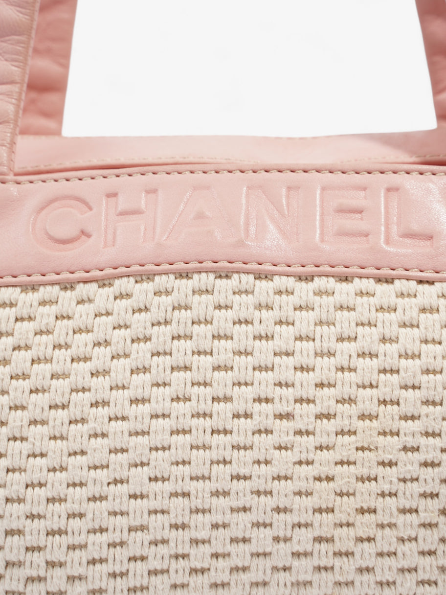 Chanel LAX Bowler Bag Pink / Natural Fabric Image 7