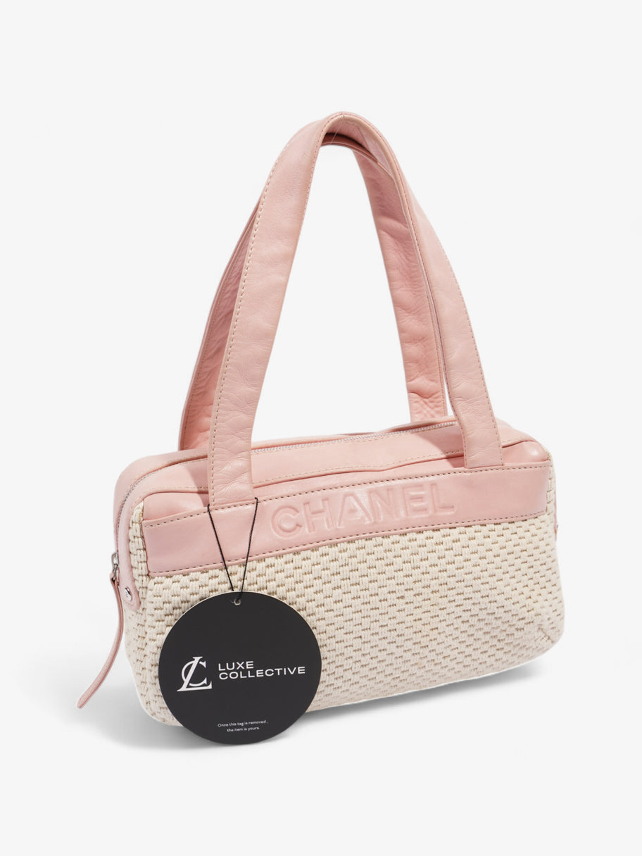 Chanel LAX Bowler Bag Pink / Natural Fabric Image 9