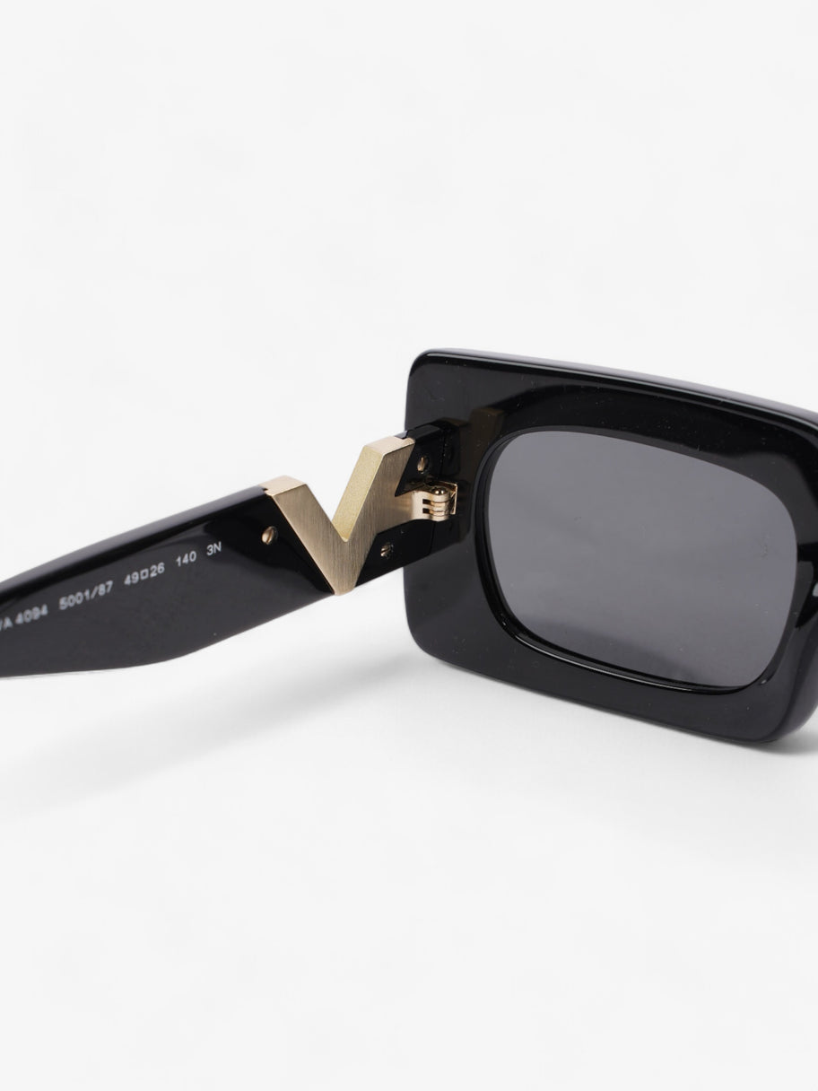 Valentino V Rectangular Sunglasses Black / Gold Acetate 140mm Image 5